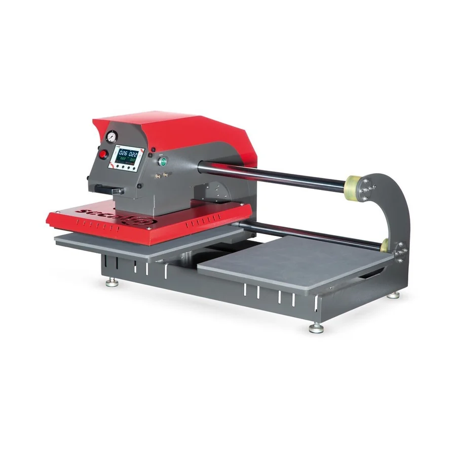 Presă termică pneumatică Secabo TPD7 cu două platane de 40 pe 50 cm pentru producție continuă