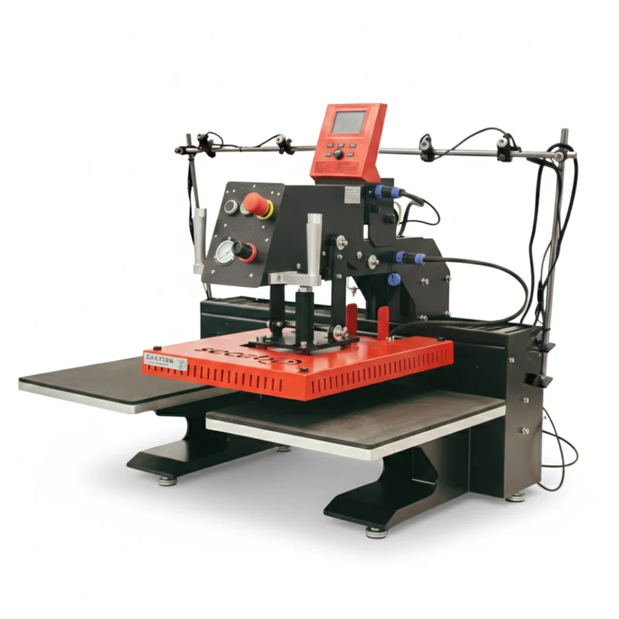 Presă termică pneumatică Secabo TPD7 SMART x Laser cu două platane de 40 pe 50 cm