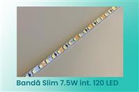 Banda LED Slim 7.5W/m 120 LED/m 12V interior